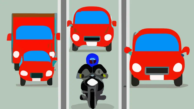 Know the rules about motorcycles driving between cars