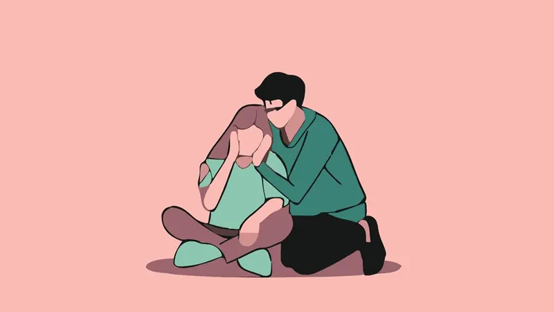 A man comforting a woman experiencing emotional distress