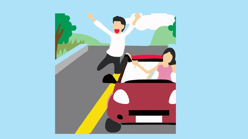 A happy couple winning a claim after a motor vehicle accident
