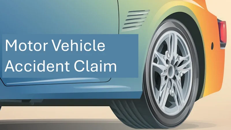 The words: motor vehicle accident claim, written on the side of a car