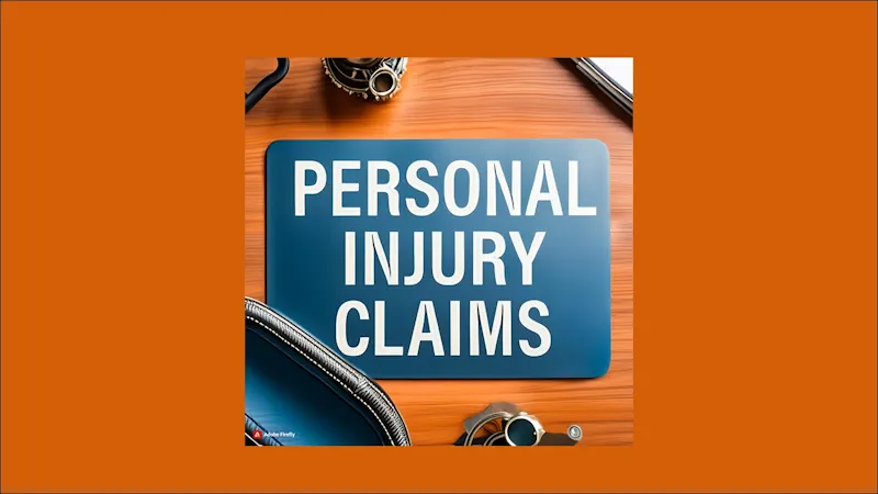Blue mouse pad spelling the words: personal injury claims