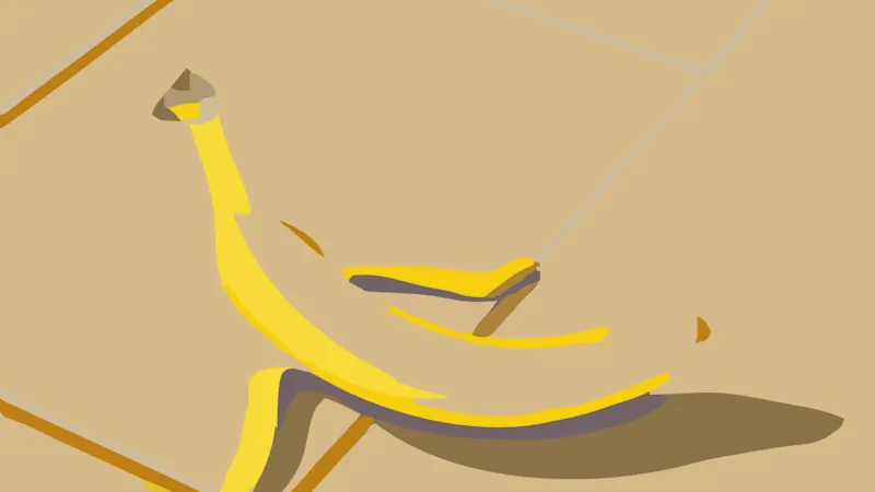 banana skin lying on the floor