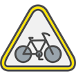 Bike crash road sign