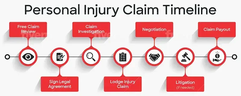 Bike accident compensation process Infographic of the bike accident compensation process