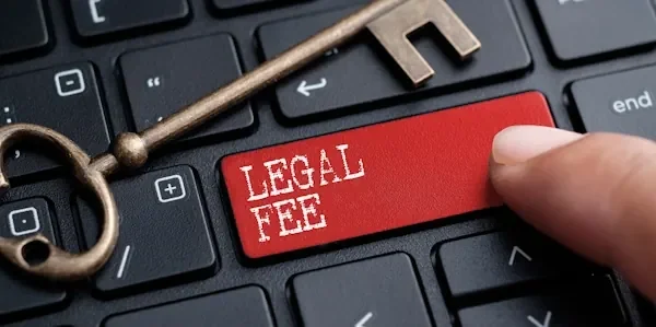 Keyboard with the word legal fees for no win no fee lawyers