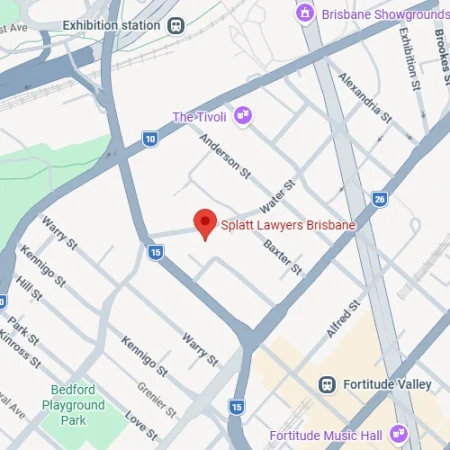 Map image showing Splatt Lawyer's Brisbane office location