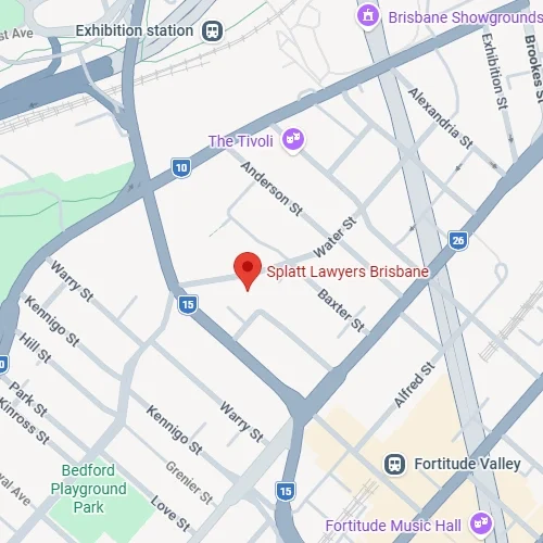 Map image showing Splatt Lawyer's Brisbane office location